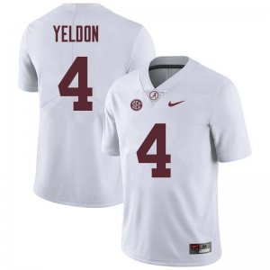 NCAA Men's Alabama Crimson Tide #4 T.J. Yeldon Stitched College Nike Authentic White Football Jersey EN17U84YY